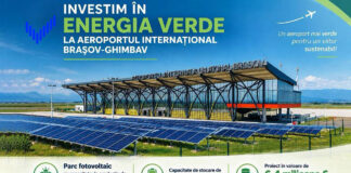 Aeroportul Brașov, investiție de 31,8 milioane de lei într-un parc fotovoltaic. Adrian Veștea: «Construim independența energetică»